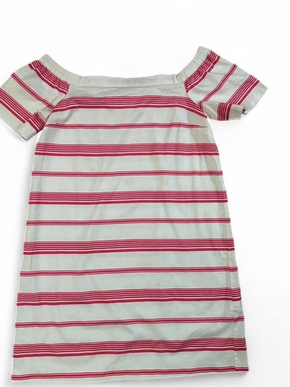 Maison Jules Off-Shoulder Midi Dress — Pink & White